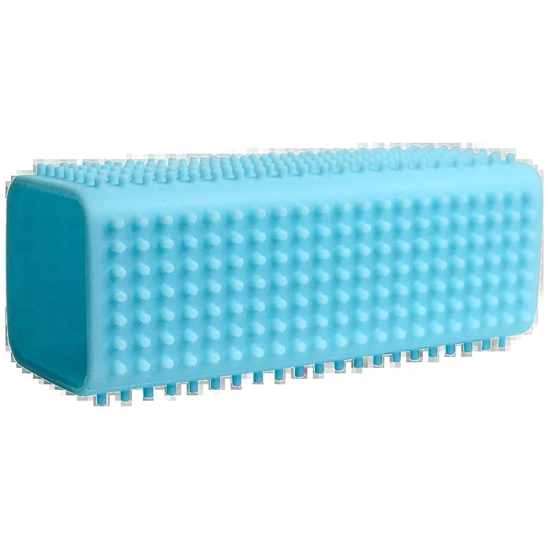 Blue silicone pet hair lifting brush