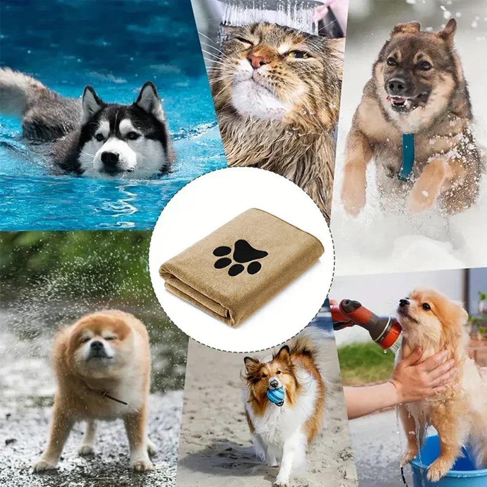 Microfiber Paw-Print Pet Towel