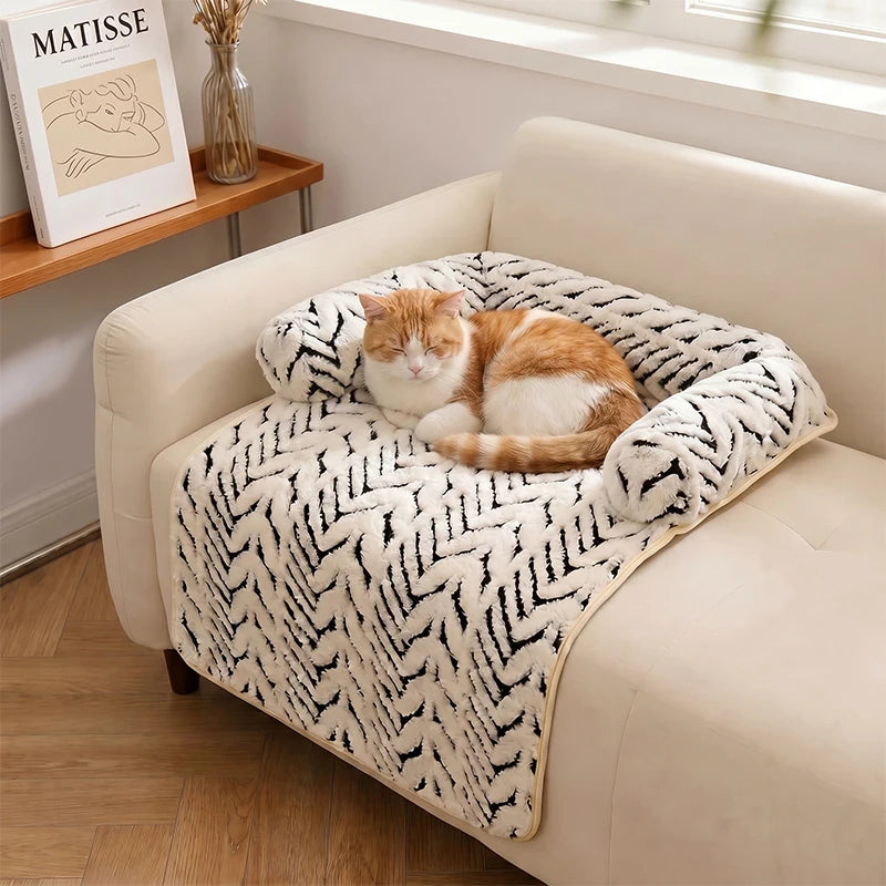 Pet Sofa Bed Mat With Side Bolsters
