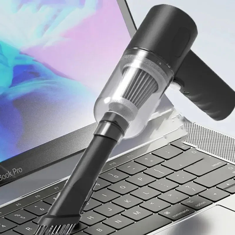 Crevice nozzle cleaning a laptop keyboard