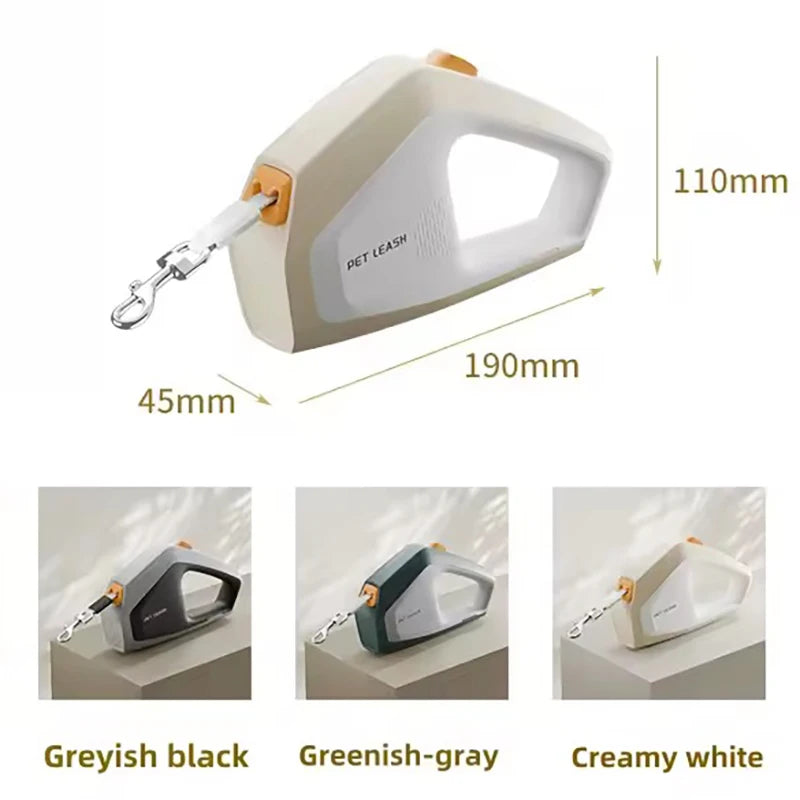 Three-Position Brake Retractable Dog Leash