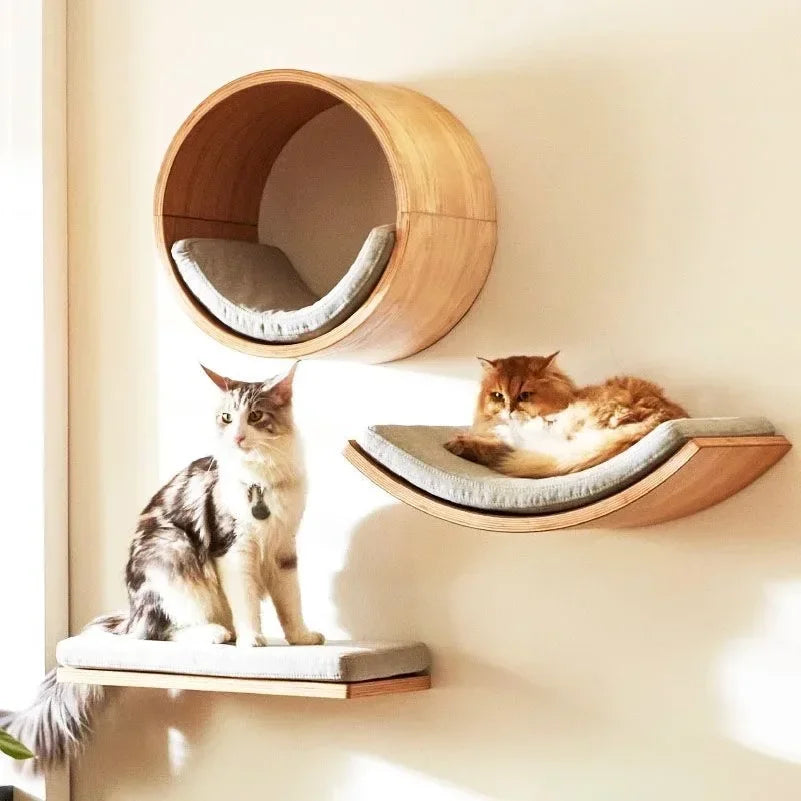 Plush Wall-Mounted Cat Perch