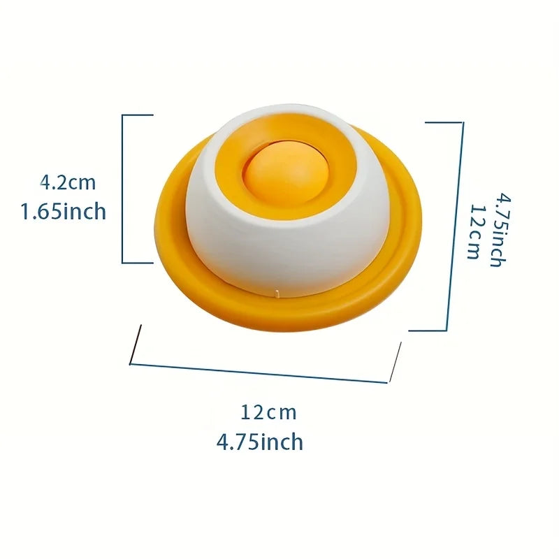 Orange rolling lick feeder with dimensions