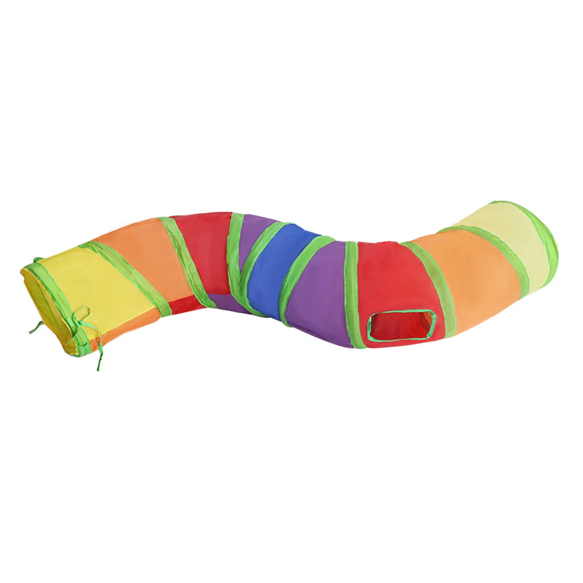 Foldable cat tunnel fabric and opening detail