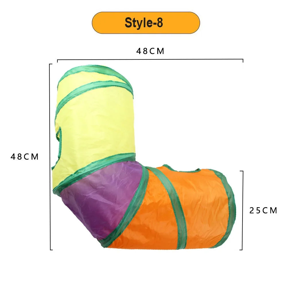 Rainbow elbow cat tunnel measuring 48 cm