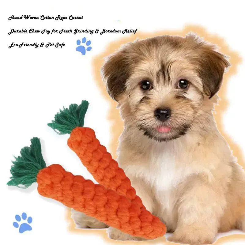 Cotton Rope Carrot Dog Toy — detail view 2
