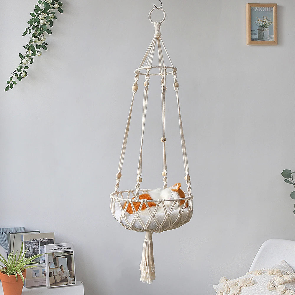Macramé Hanging Cat Beds & Cushions