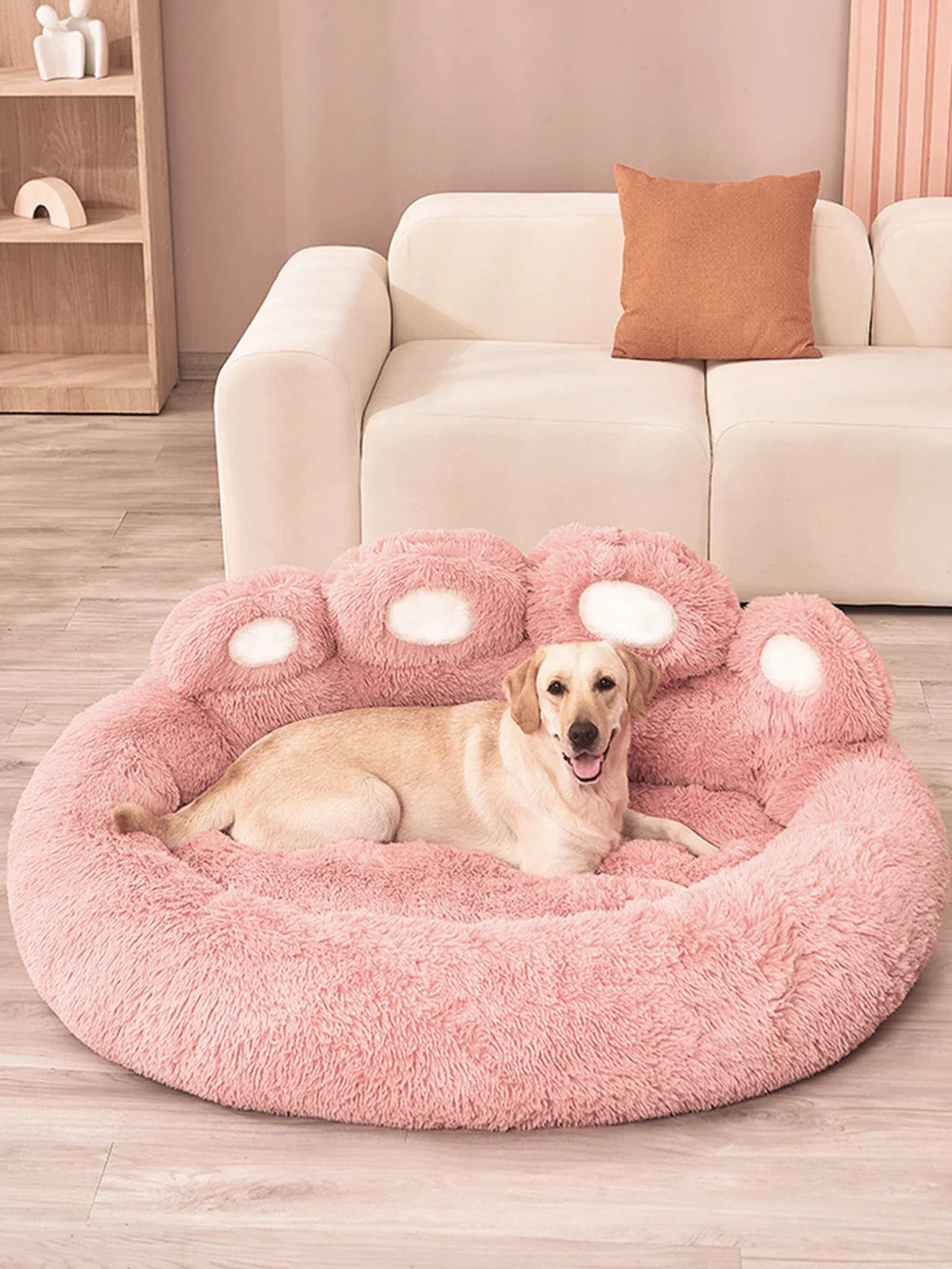 Paw-Shaped Plush Pet Bed