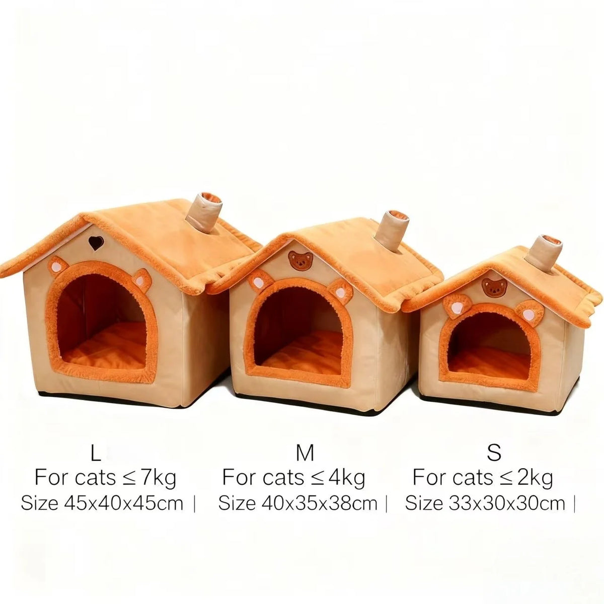 Plush house pet bed size comparison