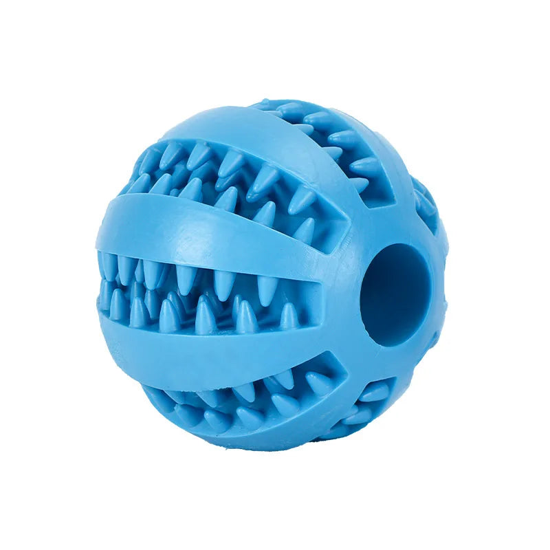Blue Textured Treat-Dispensing Dog Ball