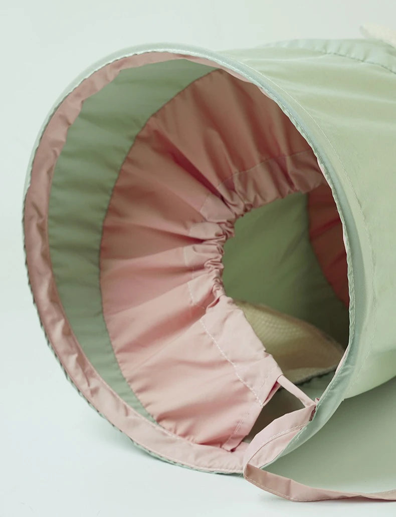 Green tunnel smooth polyester fabric detail