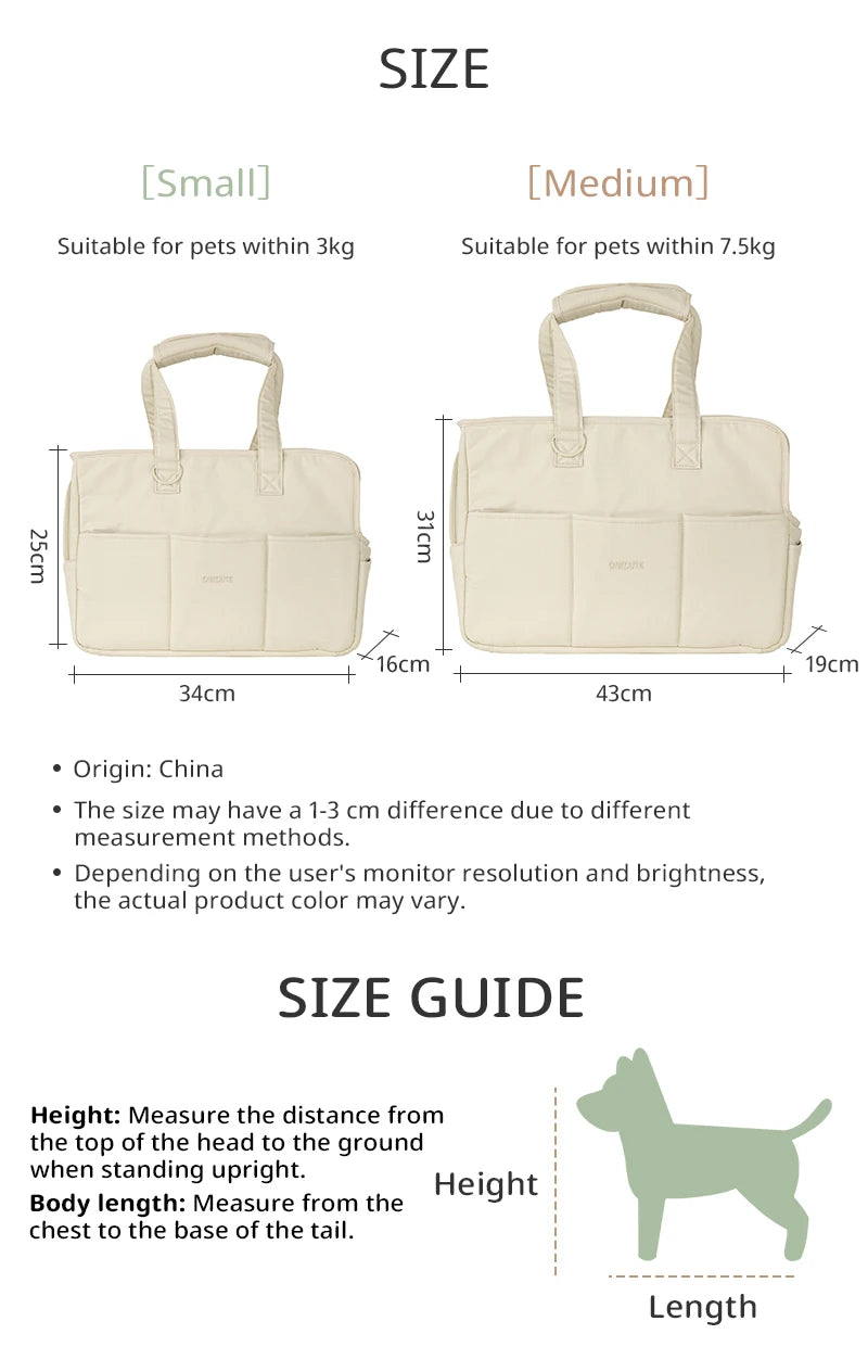Carrier tote feature diagram with five pockets
