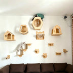 Natural Wood Cat Wall Furniture