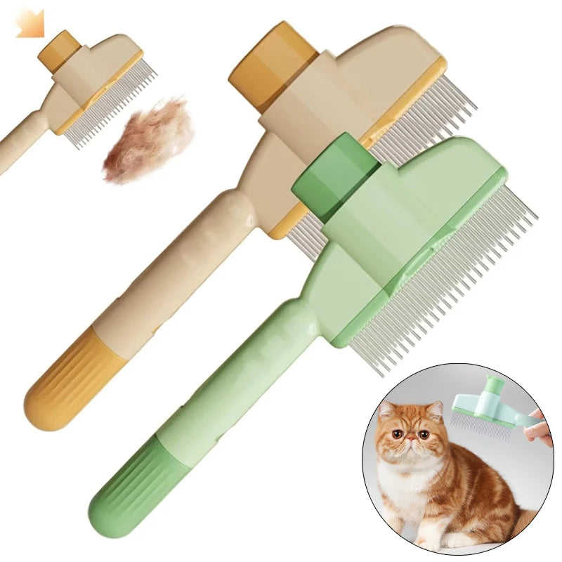Green and yellow wide-tooth pet grooming combs