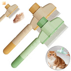 Green and yellow wide-tooth pet grooming combs
