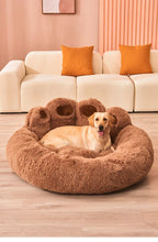 Paw-Shaped Plush Pet Bed