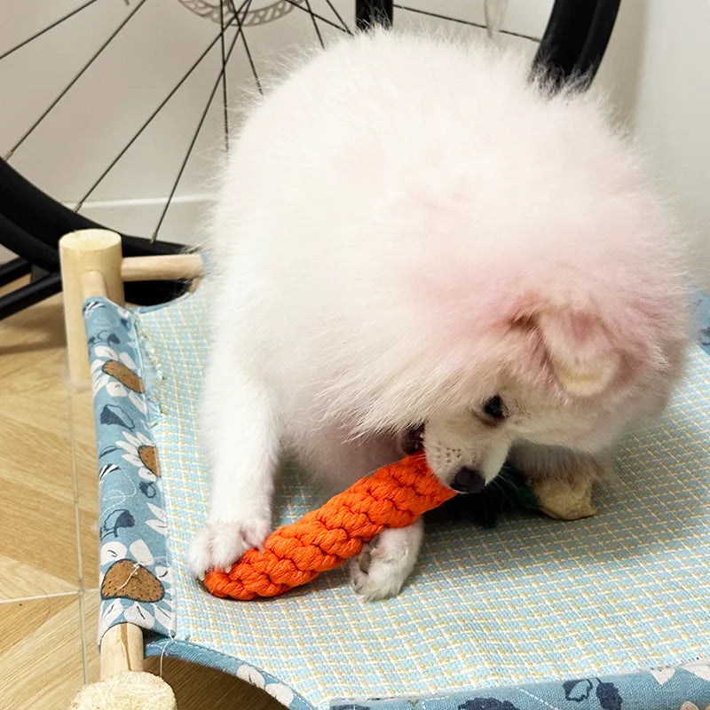 Cotton Rope Carrot Dog Toy — detail view 4