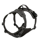 Black reflective dual-clip dog harness