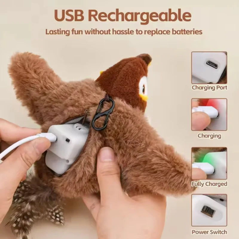 USB charging port and removable mechanism inside the bird
