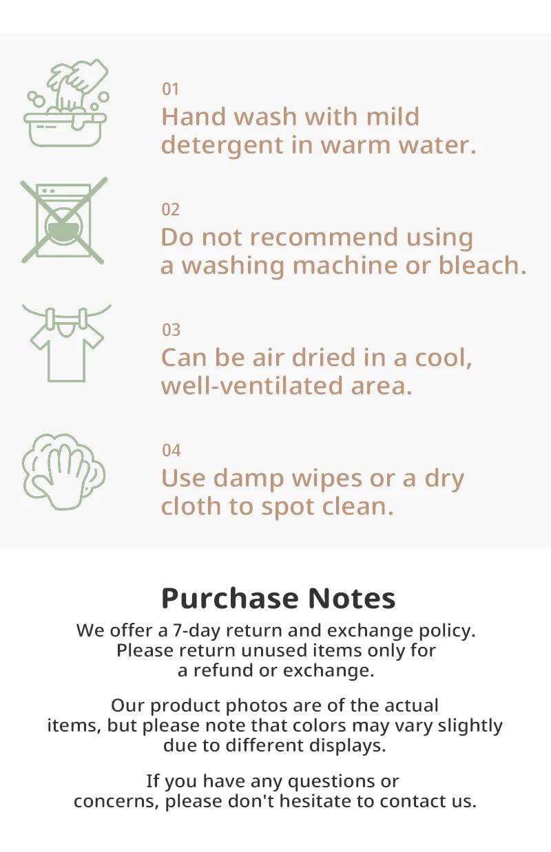 Cotton carrier tote care instructions