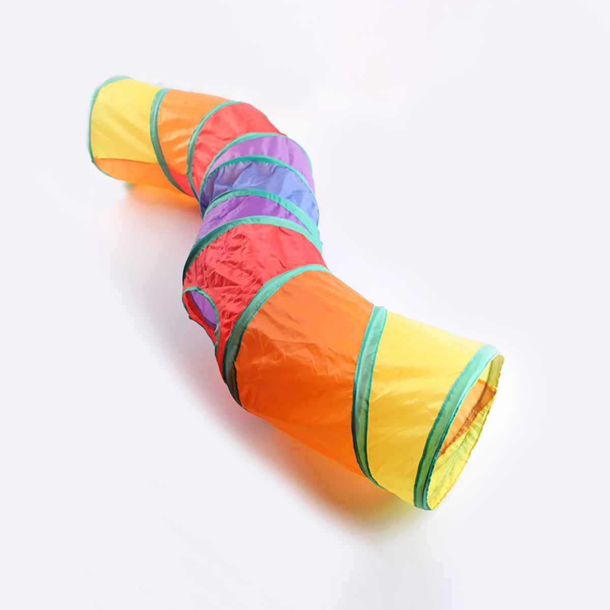 Multicolor cat tunnel in an indoor play space