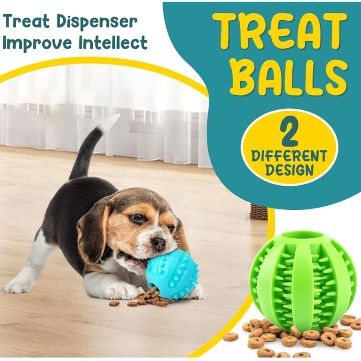 Textured Treat-Dispensing Dog Ball