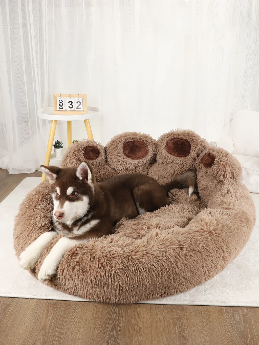 Paw-Shaped Plush Pet Bed