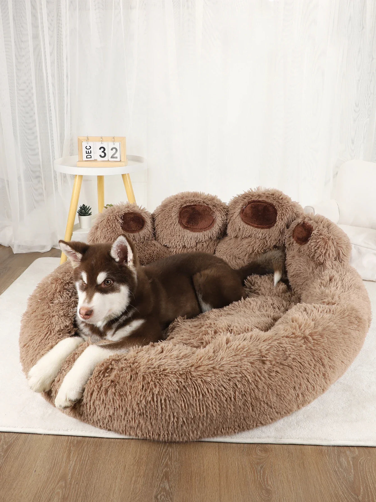 Paw-Shaped Plush Pet Bed