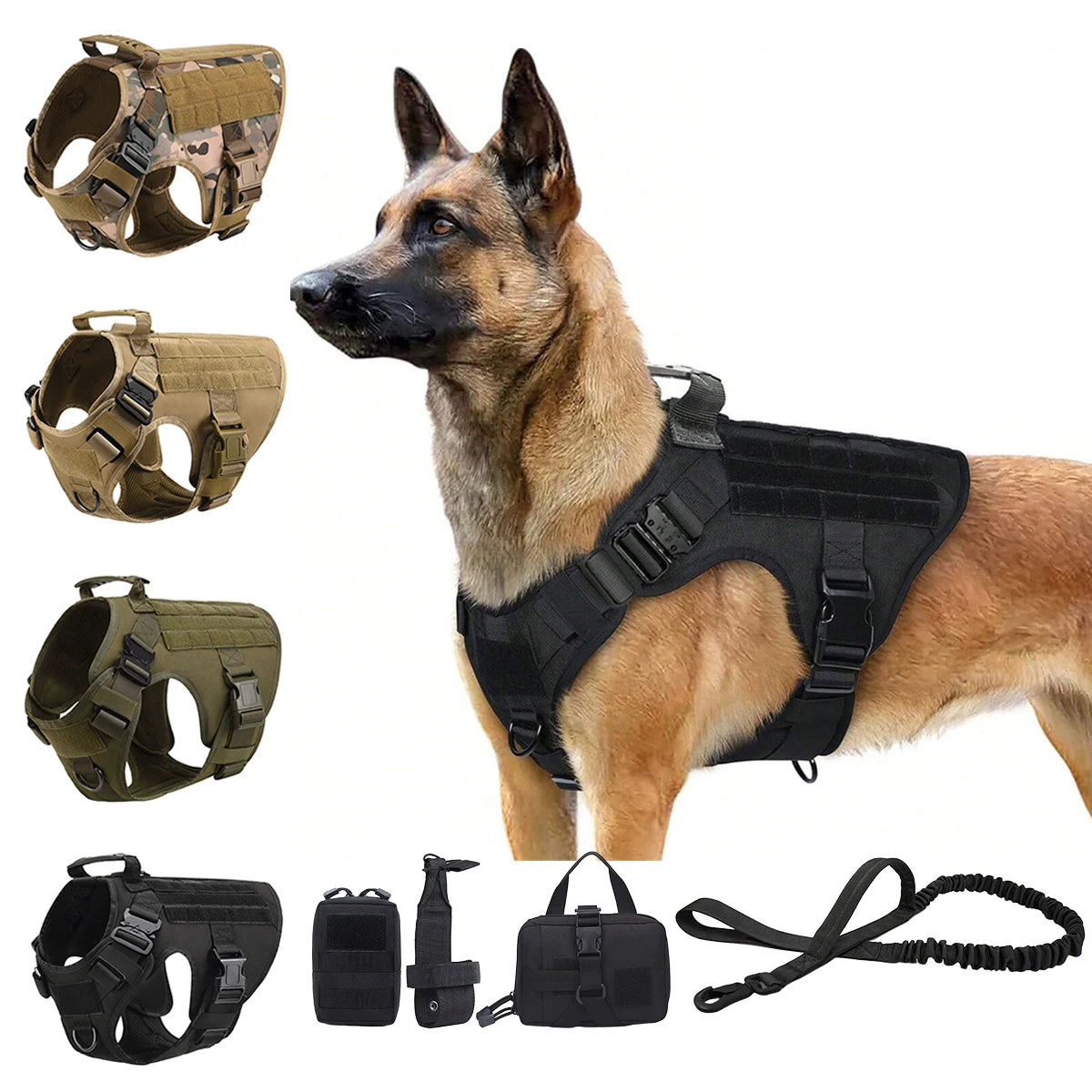 Tactical Dog Harness & Walking Set