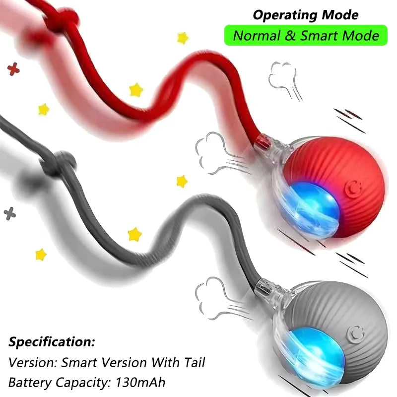 Red and gray rope-tail smart balls