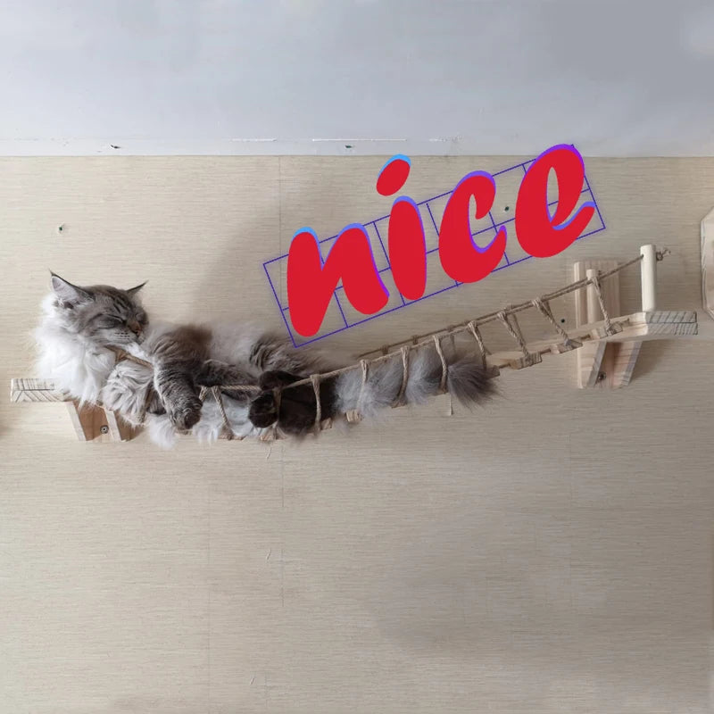 Pine & Sisal Wall-Mounted Cat Bridge