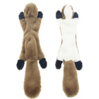Brown squirrel stuffing-free squeaky dog toy