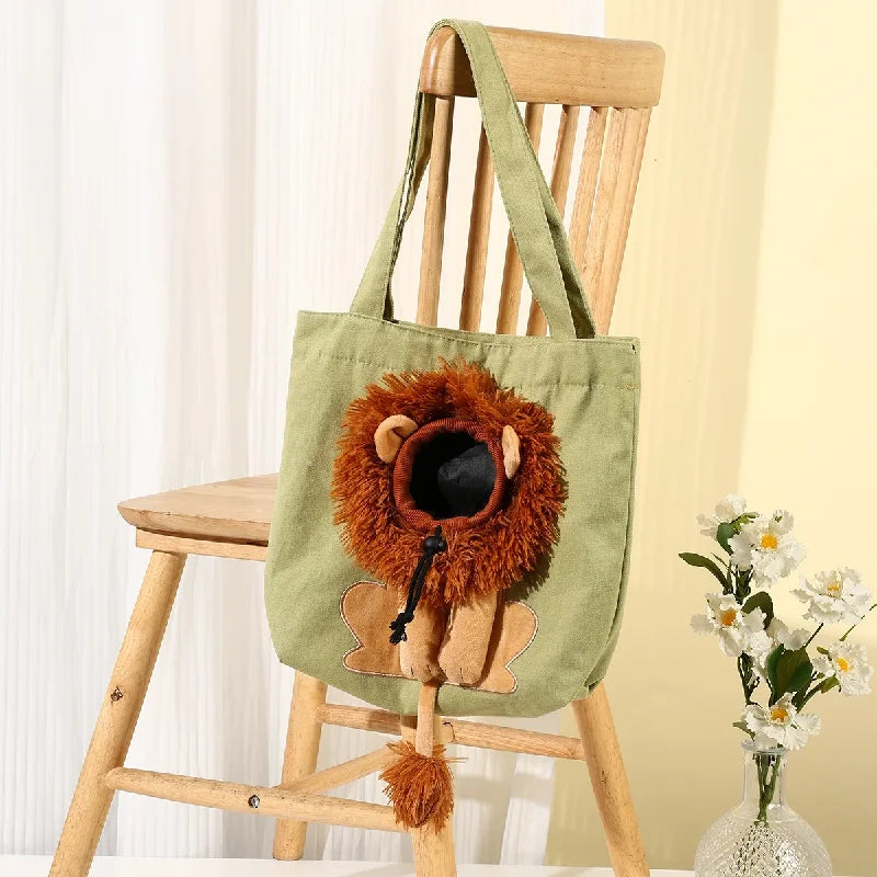 Blue lion-detail tote in an unavailable color