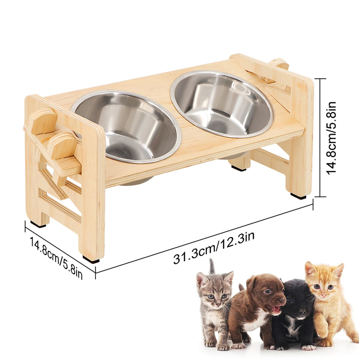 Adjustable Raised Pet Bowl Set — detail view 9