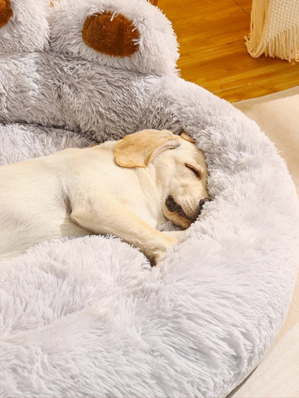 Paw-Shaped Plush Pet Bed