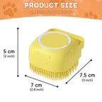 Pet bath brush dimensions, 3.0 by 2.8 by 2.0 inches