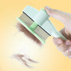 Wide metal comb teeth lifting loose pet hair