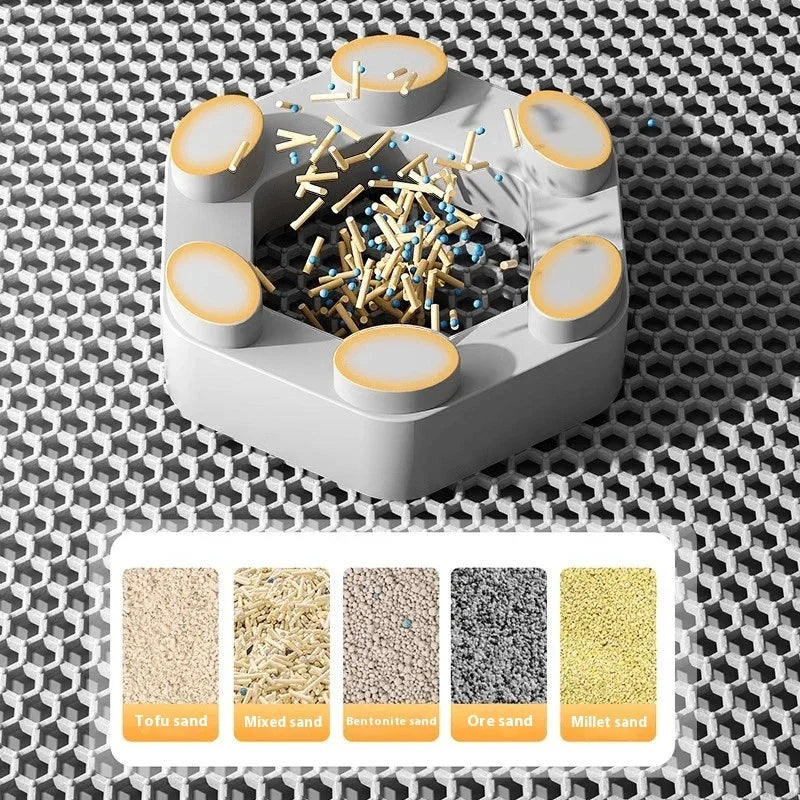 Honeycomb mat collecting several litter textures
