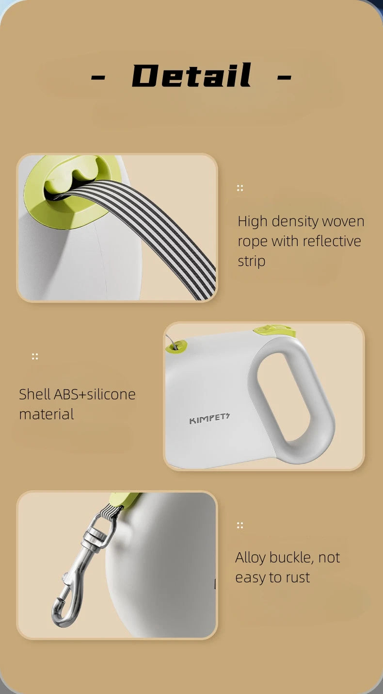 KIMPET™ Striped Tape Retractable Dog Leash