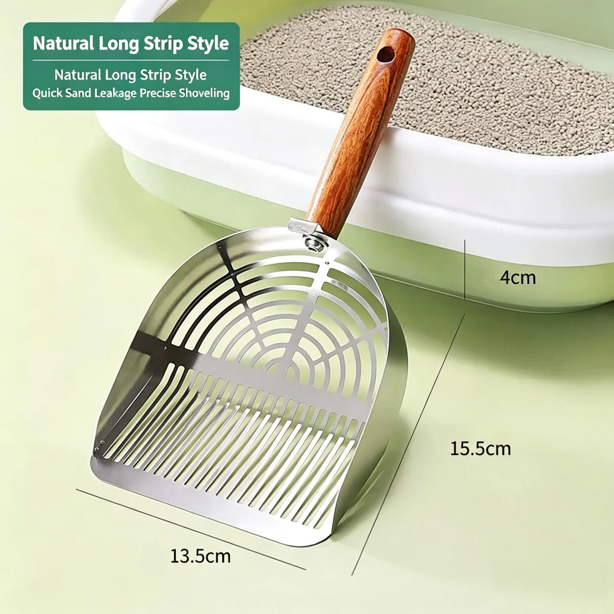 Long-slot litter scoop basket dimensions