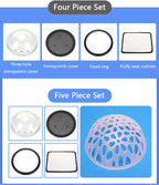 Bubble dome, mesh cover, fixing ring, and removable cushion
