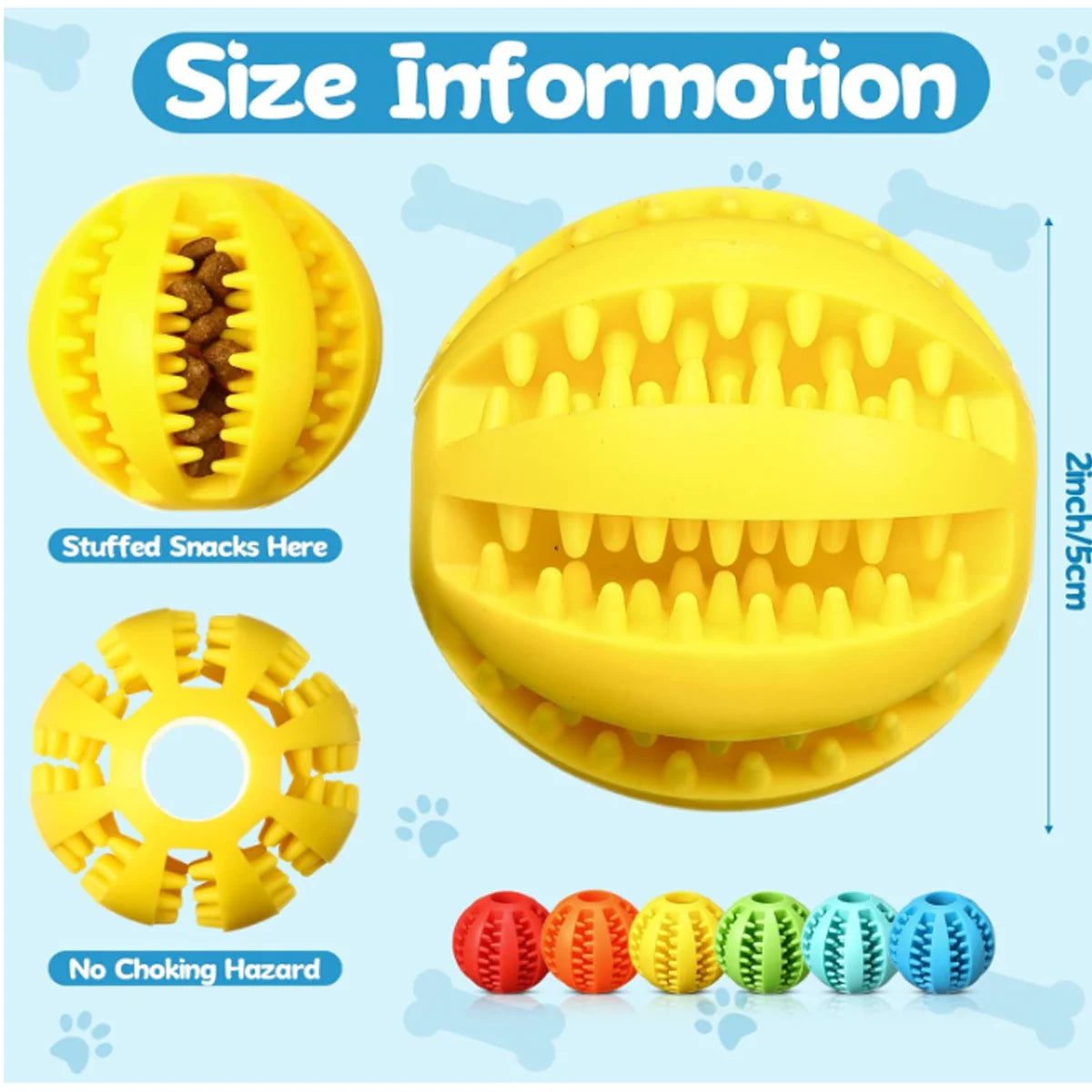 Textured Treat-Dispensing Dog Ball