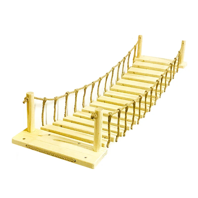 Wall-mounted pine and sisal cat bridge product view