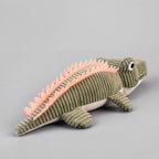 Gray crocodile plush toy from the side