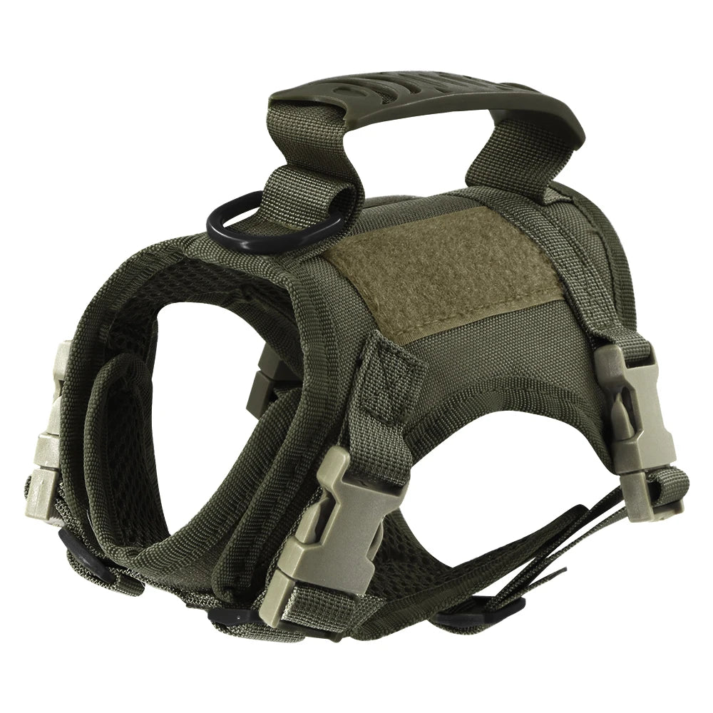 Green tactical harness only on white