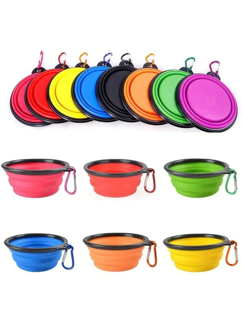 Available collapsible bowl colors and capacities