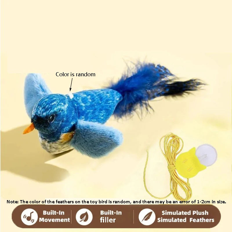 Blue bird toy with elastic hanging ring