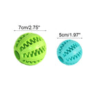 5 cm and 7 cm rubber dog ball size comparison