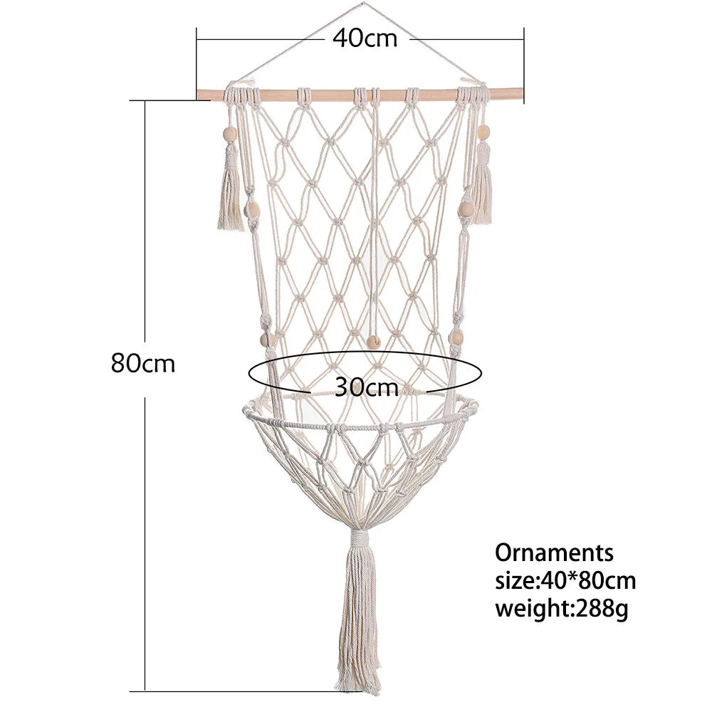 Macramé Hanging Cat Beds & Cushions — Tassel Hammock / 15.7 in / 40 cm