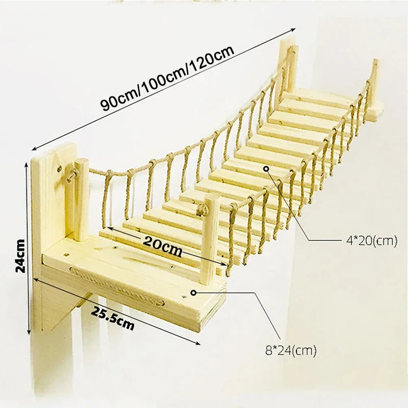 Wall-mounted cat bridge size guide